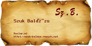 Szuk Balázs névjegykártya